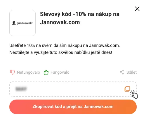 Návod jak zkopírovat slevový kód Jannowak.com
