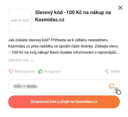 Návod jak zkopírovat slevový kupón Kasmidas.cz