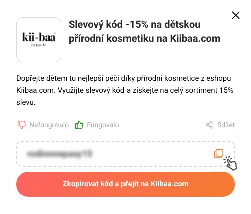 Návod jak zkopírovat slevový kupón Kiibaa.com