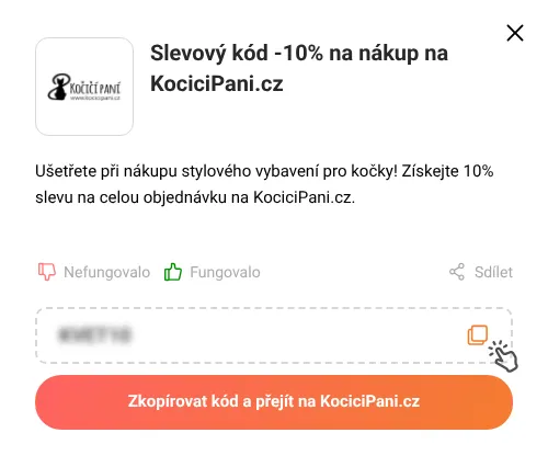 Návod jak zkopírovat slevový kód KociciPani.cz