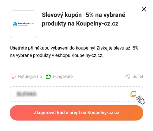 Návod jak zkopírovat slevový kupón Koupelny-cz.cz