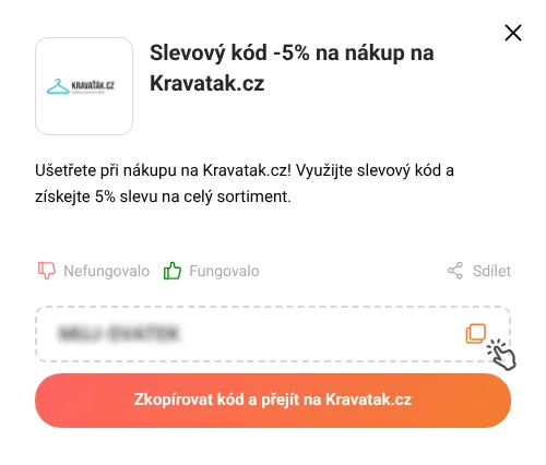Návod jak zkopírovat slevový kupón Kravatak.cz