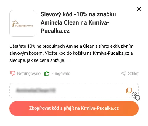 Návod jak zkopírovat slevový kupón Krmiva-Pucalka.cz