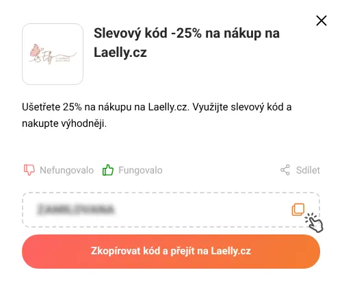 Návod jak zkopírovat slevový kupón Laelly.cz