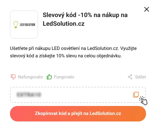 Návod jak zkopírovat slevový kupón LedSolution.cz