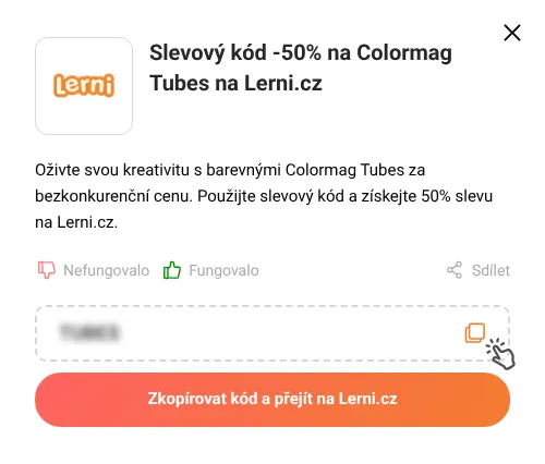 Návod jak zkopírovat slevový kód Lerni.cz