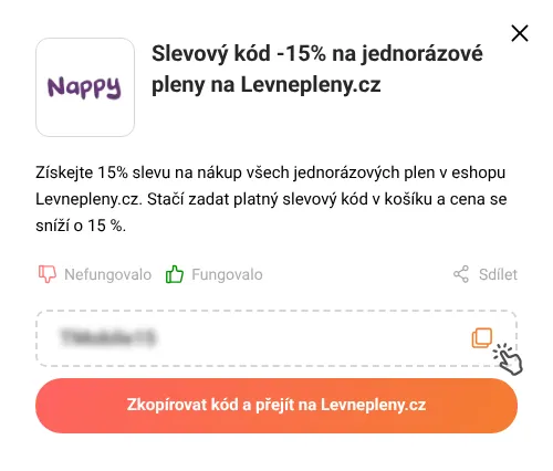 Návod jak zkopírovat slevový kód Levnepleny.cz