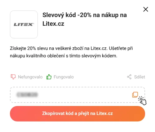 Návod jak zkopírovat slevový kód Litex.cz