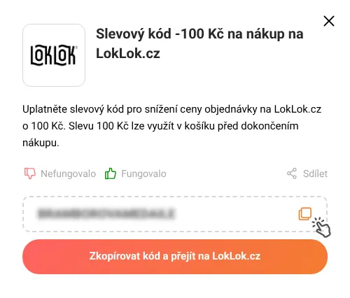 Návod jak zkopírovat slevový kód LokLok.cz