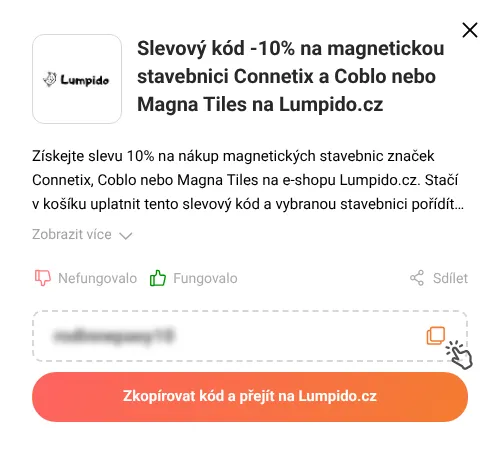Návod jak zkopírovat slevový kupón Lumpido.cz