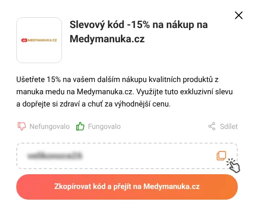 Návod jak zkopírovat slevový kupón Medymanuka.cz