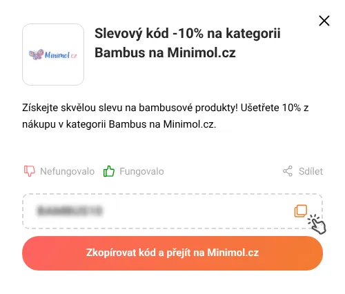 Návod jak zkopírovat slevový kupón Minimol.cz