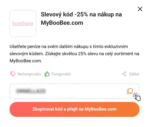 Návod jak zkopírovat slevový kupón MyBooBee.com
