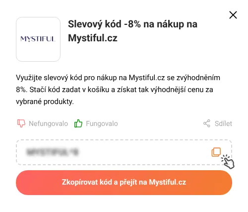 Návod jak zkopírovat slevový kupón Mystiful.cz