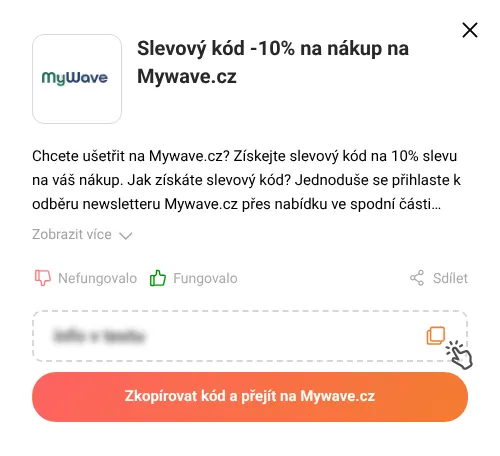 Návod jak zkopírovat slevový kupón Mywave.cz