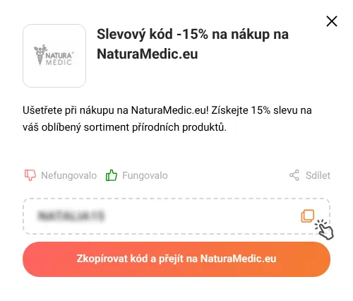 Návod jak zkopírovat slevový kupón NaturaMedic.eu