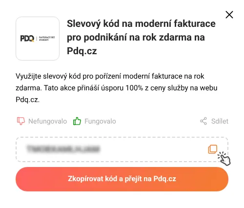 Návod jak zkopírovat slevový kód Pdq.cz