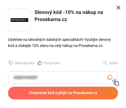Návod jak zkopírovat slevový kupón Prosekarna.cz