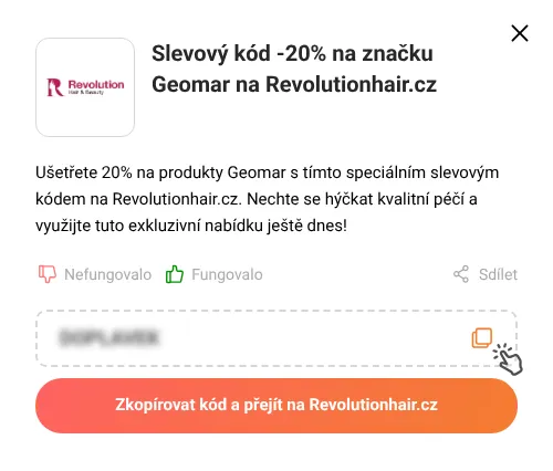 Návod jak zkopírovat slevový kód Revolutionhair.cz
