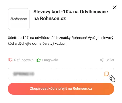 Návod jak zkopírovat slevový kupón Rohnson.cz