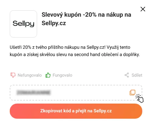 Návod jak zkopírovat slevový kód Sellpy.cz
