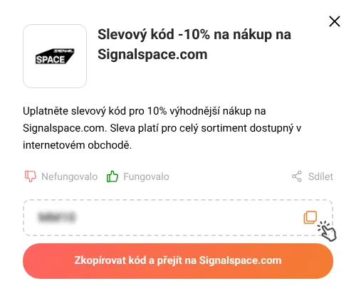 Návod jak zkopírovat slevový kód Signalspace.com