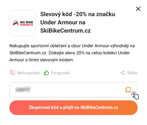 Návod jak zkopírovat slevový kód SkiBikeCentrum.cz