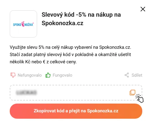 Návod jak zkopírovat slevový kupón Spokonozka.cz