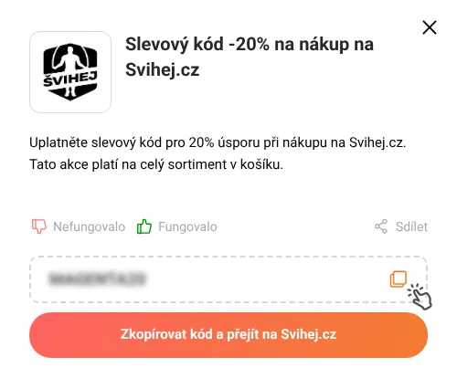 Návod jak zkopírovat slevový kód Svihej.cz