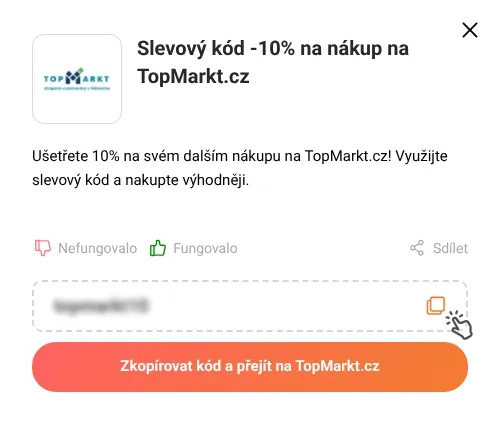 Návod jak zkopírovat slevový kupón TopMarkt.cz