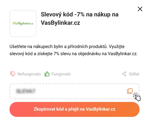 Návod jak zkopírovat slevový kupón VasBylinkar.cz