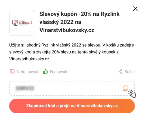 Návod jak zkopírovat slevový kupón Vinarstvibukovsky.cz