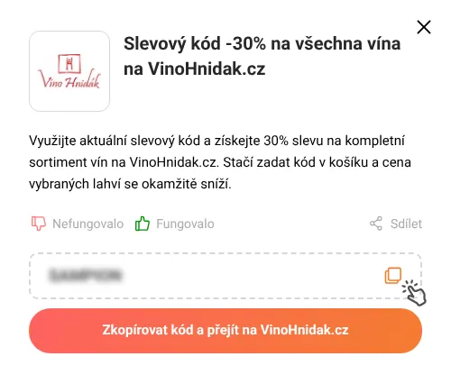 Návod jak zkopírovat slevový kupón VinoHnidak.cz