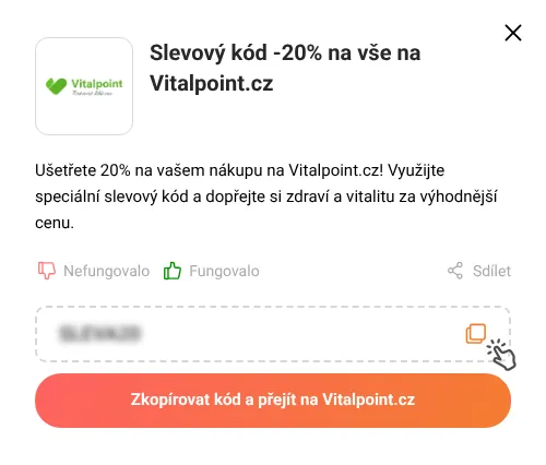 Návod jak zkopírovat slevový kód Vitalpoint.cz