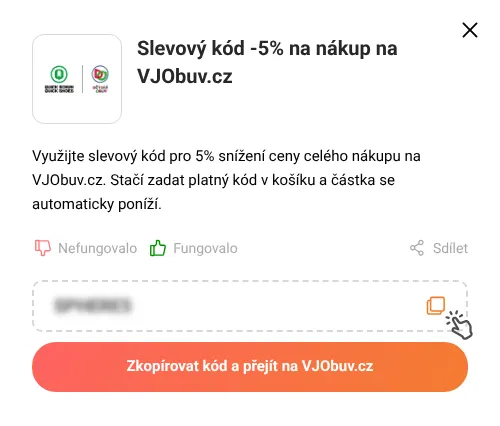Návod jak zkopírovat slevový kupón VJObuv.cz