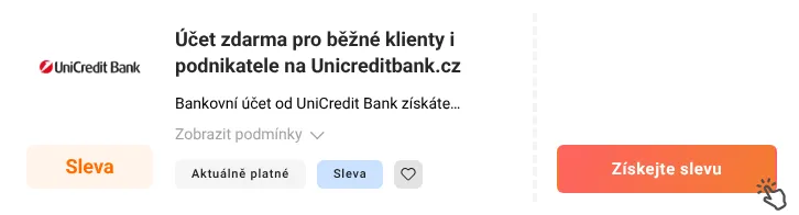 Jak využít slevu Unicreditbank.cz