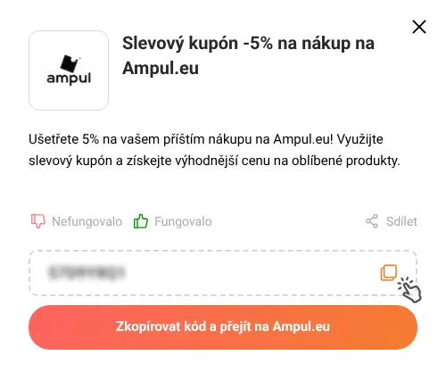 Návod jak zkopírovat slevový kupón Ampul.eu