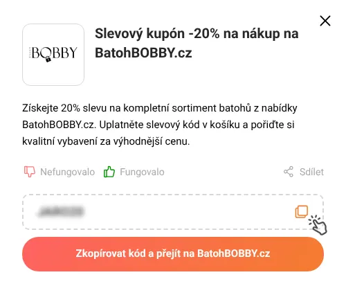 Návod jak zkopírovat slevový kód BatohBOBBY.cz