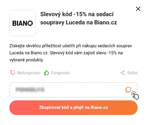 Návod jak zkopírovat slevový kupón Biano.cz