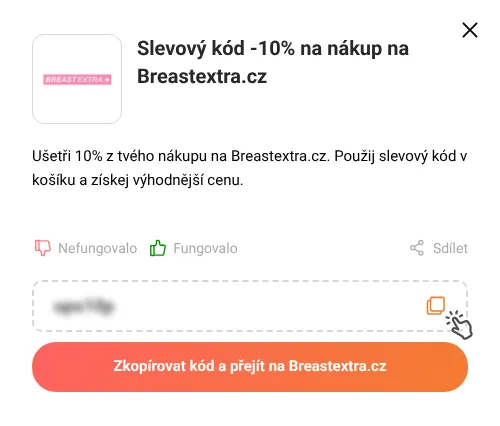 Návod jak zkopírovat slevový kód Breastextra.cz