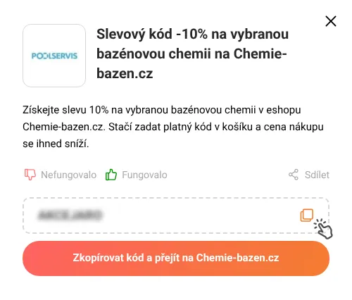Návod jak zkopírovat slevový poukaz Chemie-bazen.cz