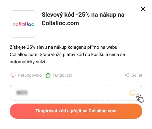 Návod jak zkopírovat slevový kód Collalloc.com