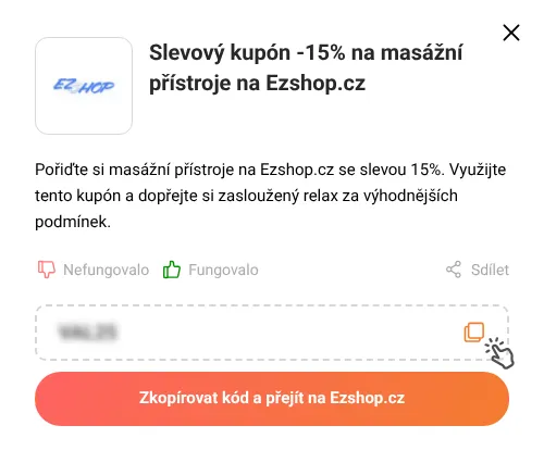 Návod jak zkopírovat slevový kupón Ezshop.cz