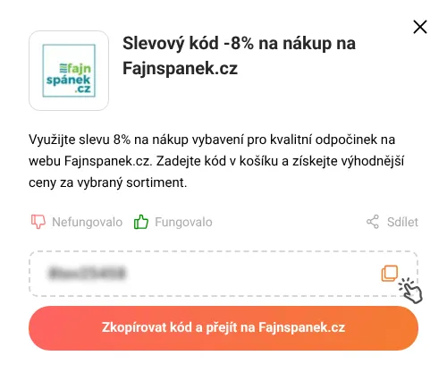 Návod jak zkopírovat slevový kupón Fajnspanek.cz
