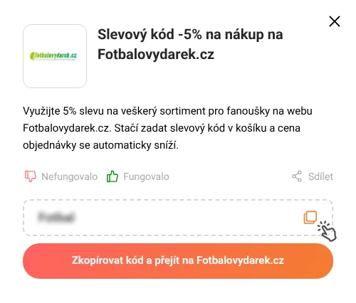Návod jak zkopírovat slevový kupón Fotbalovydarek.cz