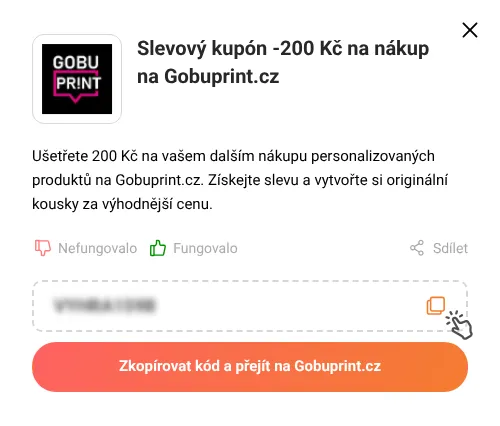 Návod jak zkopírovat slevový kupón Gobuprint.cz