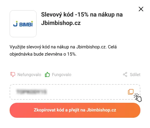 Návod jak zkopírovat slevový kupón Jbimbishop.cz