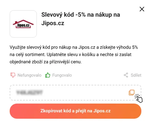 Návod jak zkopírovat slevový kupón Jipos.cz
