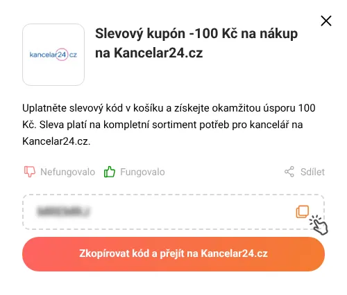 Návod jak zkopírovat slevový kód Kancelar24.cz