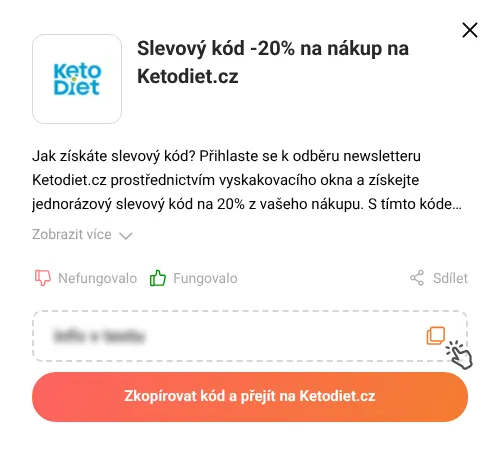 Návod jak zkopírovat slevový kód Ketodiet.cz